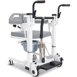NNEMB 4in1 Patient Lift Transfer Chair, Easy Hydraulic Height Adjustment, Shower Compatible, Over Toilet, Removable Commode, for Seniors Elderly Disabled