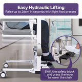 NNEMB 4in1 Patient Lift Transfer Chair, Easy Hydraulic Height Adjustment, Shower Compatible, Over Toilet, Removable Commode, for Seniors Elderly Disabled