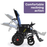 NNEMB Power Electric Wheelchair, Wide Bariatric Chair, Comfortable for S-XL, Long Range, Recline Adjustment, Lithium Battery, 16' Wheels, Headrest, Folding