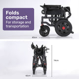 NNEMB Power Electric Wheelchair, Wide Bariatric Chair, Comfortable for S-XL, Long Range, Recline Adjustment, Lithium Battery, 16' Wheels, Headrest, Folding
