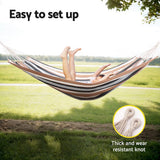 NNEDSZ Hammock Bed Outdoor Camping Hammocks Beige Grey