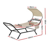 NNEDSZ Hammock Bed w/ Stand Sun Lounge Chair Beige