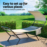NNEDSZ Hammock Bed w/ Stand Sun Lounge Chair Beige
