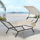 NNEDSZ Hammock Bed w/ Stand Sun Lounge Chair Beige