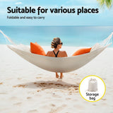 NNEDSZ Hammock Bed w/ Travel Bag Outdoor Lounge Chair Cream