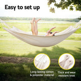 NNEDSZ Hammock Bed w/ Travel Bag Outdoor Lounge Chair Cream