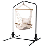 NNEDSZ Outdoor Hammock Chair with Stand Swing Hanging Hammock Garden Cream