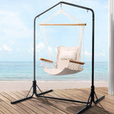 NNEDSZ Outdoor Hammock Chair with Stand Swing Hanging Hammock Garden Cream