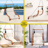 NNEDSZ Gardeon Hammock Chair Wooden Hanging Indoor Outdoor Lounge Patio