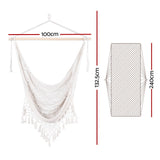 NNEDSZ Hammock Chair Swing Camping Mesh Cream