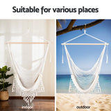 NNEDSZ Hammock Chair Swing Camping Mesh Cream
