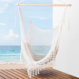 NNEDSZ Hammock Chair Swing Camping Mesh Cream