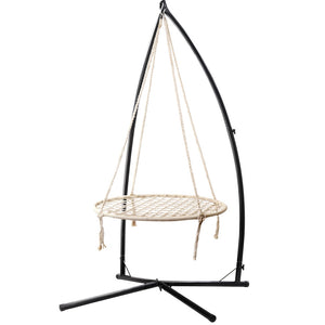NNEDSZ Gardeon Hammock Chair Nest Web Outdoor Swing with Steel Stand 100cm