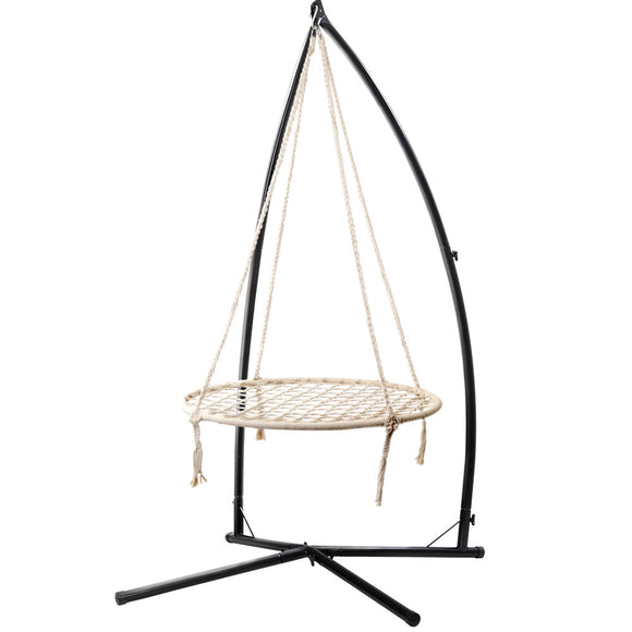 NNEDSZ Gardeon Hammock Chair Nest Web Outdoor Swing with Steel Stand 100cm