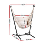 NNEDSZ Hammock Chair Outdoor Camping Hanging with Stand Cream