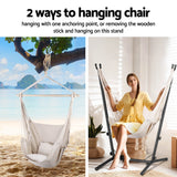 NNEDSZ Hammock Chair Outdoor Camping Hanging with Stand Cream