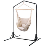 NNEDSZ Outdoor Hammock Chair with Stand Hanging Hammock with Pillow Cream