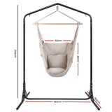 NNEDSZ Outdoor Hammock Chair with Stand Hanging Hammock with Pillow Cream