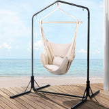 NNEDSZ Outdoor Hammock Chair with Stand Hanging Hammock with Pillow Cream