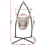 NNEDSZ Hammock Chair Outdoor Camping Hanging with Steel Stand Cream