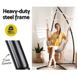 NNEDSZ Hammock Chair Outdoor Camping Hanging with Steel Stand Cream