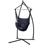 NNEDSZ Hammock Chair Outdoor Camping Hanging with Steel Stand Grey
