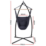 NNEDSZ Hammock Chair Outdoor Camping Hanging with Steel Stand Grey
