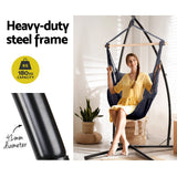 NNEDSZ Hammock Chair Outdoor Camping Hanging with Steel Stand Grey