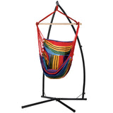 NNEDSZ Hammock Chair Outdoor Camping Hanging with Steel Stand Rainbow