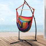 NNEDSZ Hammock Chair Outdoor Camping Hanging with Steel Stand Rainbow
