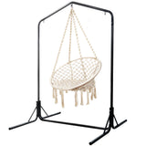 NNEDSZ Outdoor Hammock Chair with Stand Cotton Swing Relax Hanging 124CM Cream