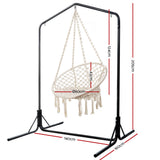 NNEDSZ Outdoor Hammock Chair with Stand Cotton Swing Relax Hanging 124CM Cream