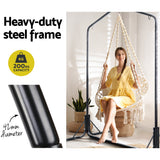 NNEDSZ Outdoor Hammock Chair with Stand Cotton Swing Relax Hanging 124CM Cream