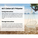 NNEDSZ Outdoor Hammock Chair with Stand Cotton Swing Relax Hanging 124CM Cream