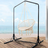 NNEDSZ Outdoor Hammock Chair with Stand Cotton Swing Relax Hanging 124CM Cream