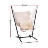 NNEDSZ Hammock Chair Outdoor Camping Hanging with Stand Cream