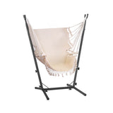 NNEDSZ Hammock Chair Outdoor Camping Hanging with Stand Cream