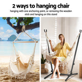 NNEDSZ Hammock Chair Outdoor Camping Hanging with Stand Cream