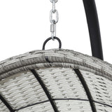NNEDSZ Outdoor Egg Swing Chair Wicker Furniture Pod Stand Armrest Light Grey