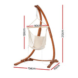 NNEDSZ Hammock Chair Timber Outdoor Furniture Camping with Stand White