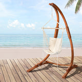 NNEDSZ Hammock Chair Timber Outdoor Furniture Camping with Stand White