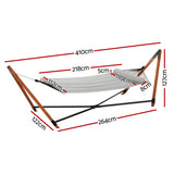 NNEDSZ Hammock Bed Outdoor Camping Timber Hammock with Stand Grey
