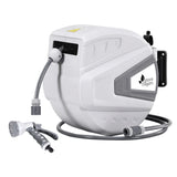 NNEDSZ Green Fingers 30M Water Hose Reel Retractable Auto Rewind Wall Mount Garden Spray Gun
