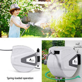 NNEDSZ Green Fingers 30M Water Hose Reel Retractable Auto Rewind Wall Mount Garden Spray Gun