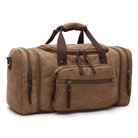 NNEOBA Canvas Travel Bag Carry-On Coffee Brown