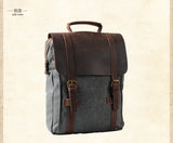 NNEOBA Leather Canvas Travel Backpack