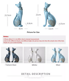 NNEOBA Set of 2 Decorative Resin Cat Statues for Home Decor & Creative Wedding Gifts