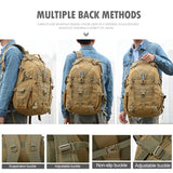 NNEOBA 40L Tactical Camping Backpack Waterproof Molle Khaki