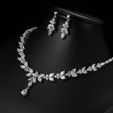 Elegant Cubic Zirconia Jewelry Set for Women – Necklace & Stud Earrings