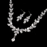 Elegant Cubic Zirconia Jewelry Set for Women – Necklace & Stud Earrings